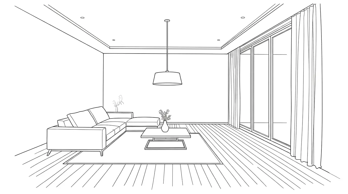 Hand sketch of interior